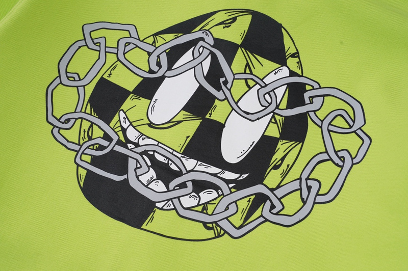 Худи Chrome Hearts With Drawings On The Sleeves "Green/Yellow" фото № 7