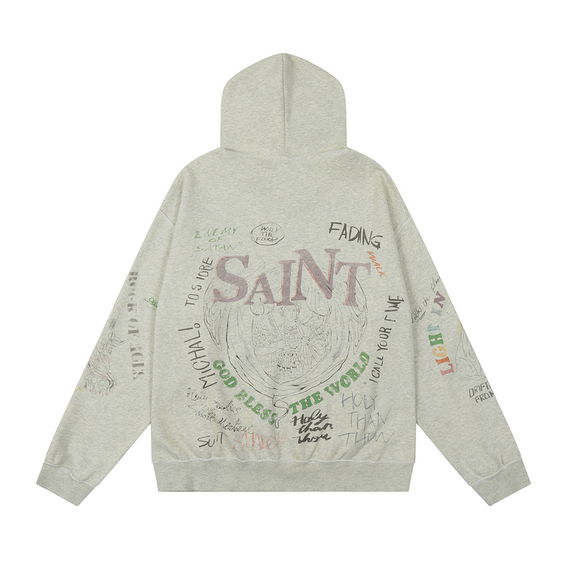 Худи Saint Michael Print God And The Devil "Gray" фото № 2