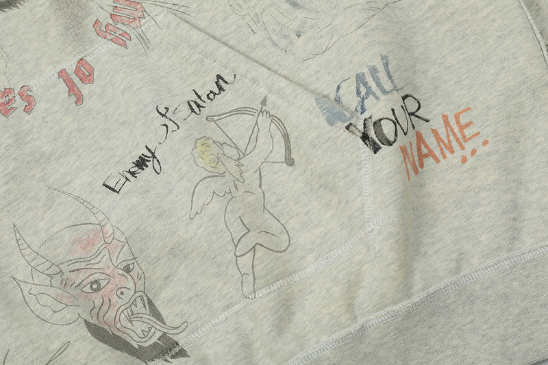 Худи Saint Michael Print God And The Devil "Gray" фото № 5