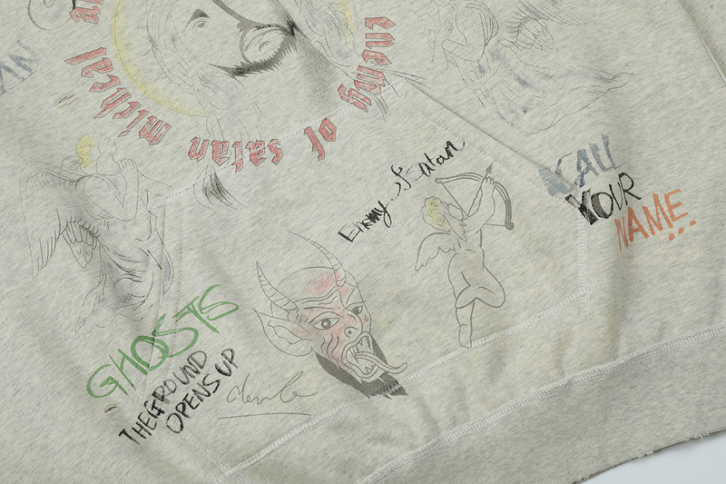 Худи Saint Michael Print God And The Devil "Gray" фото № 6