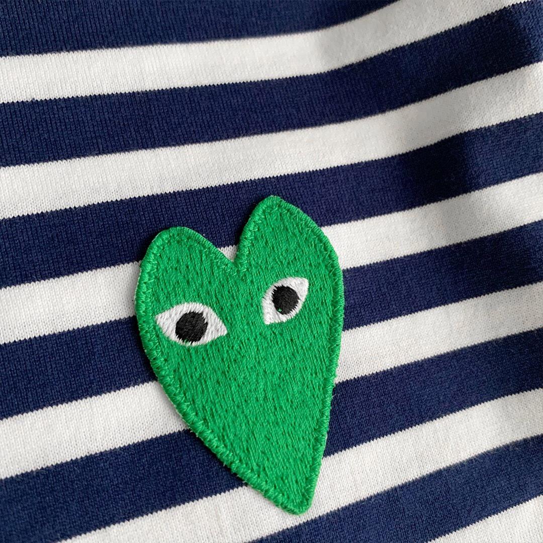 Лонгслив Comme des Garçons Play Green Hearts "Navy Blue" фото № 3