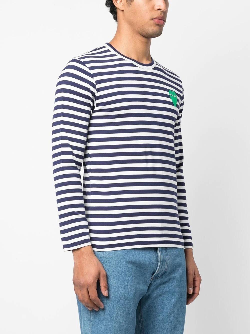 Лонгслив Comme des Garçons Play Green Hearts "Navy Blue" фото № 7