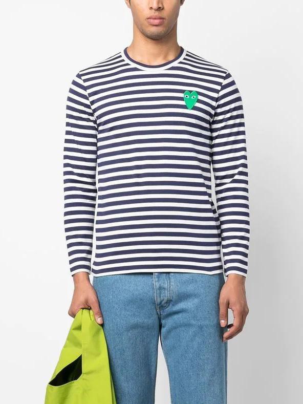 Лонгслив Comme des Garçons Play Green Hearts "Navy Blue" фото № 8