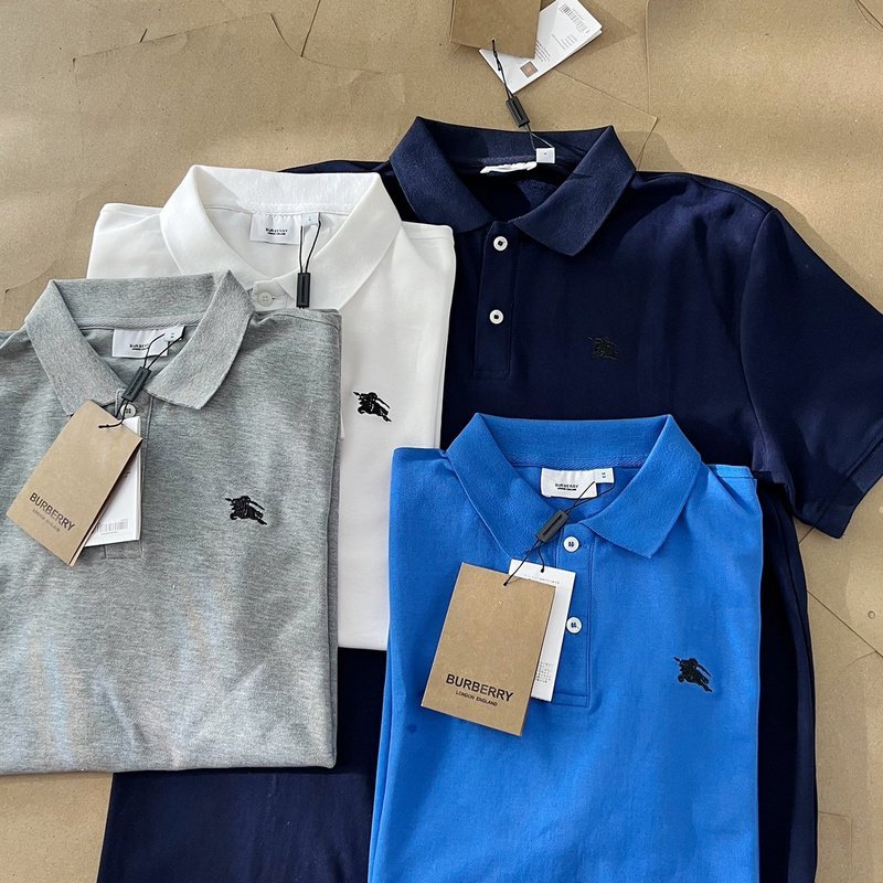 Поло Burberry With Black Logo "Gray" фото № 2