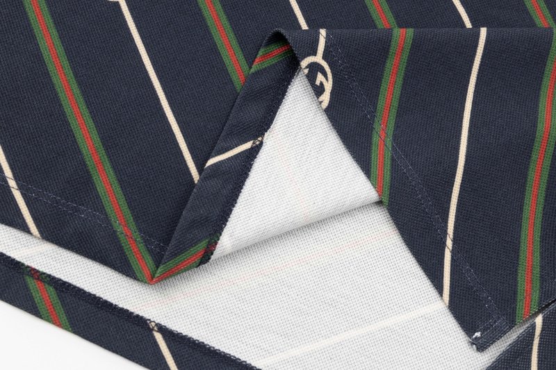 Поло Gucci With Diagonal Lines Print And Logo "Blue/Brown" фото № 5