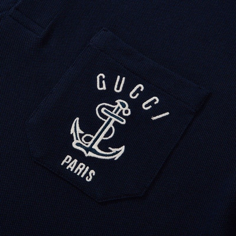 Поло Gucci Pocket Anchor "Blue" фото № 5