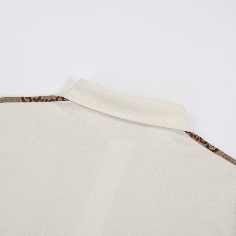 Поло Gucci Without Print On The Back "Cream/Brown" фото № 2