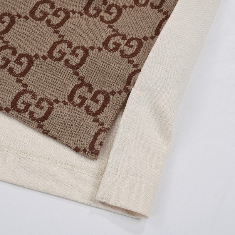 Поло Gucci Without Print On The Back "Cream/Brown" фото № 3