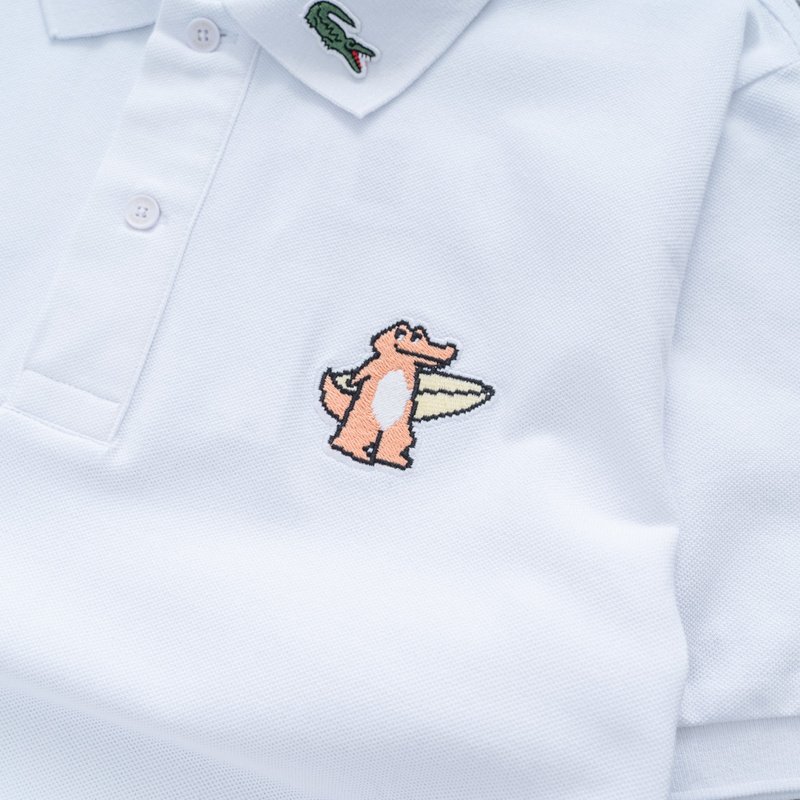 Поло Lacoste Beach Crocodile "White" фото № 5