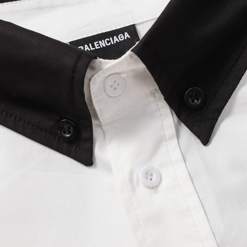 Рубашка Balenciaga With The Logo In The Center "Black/White" фото № 4