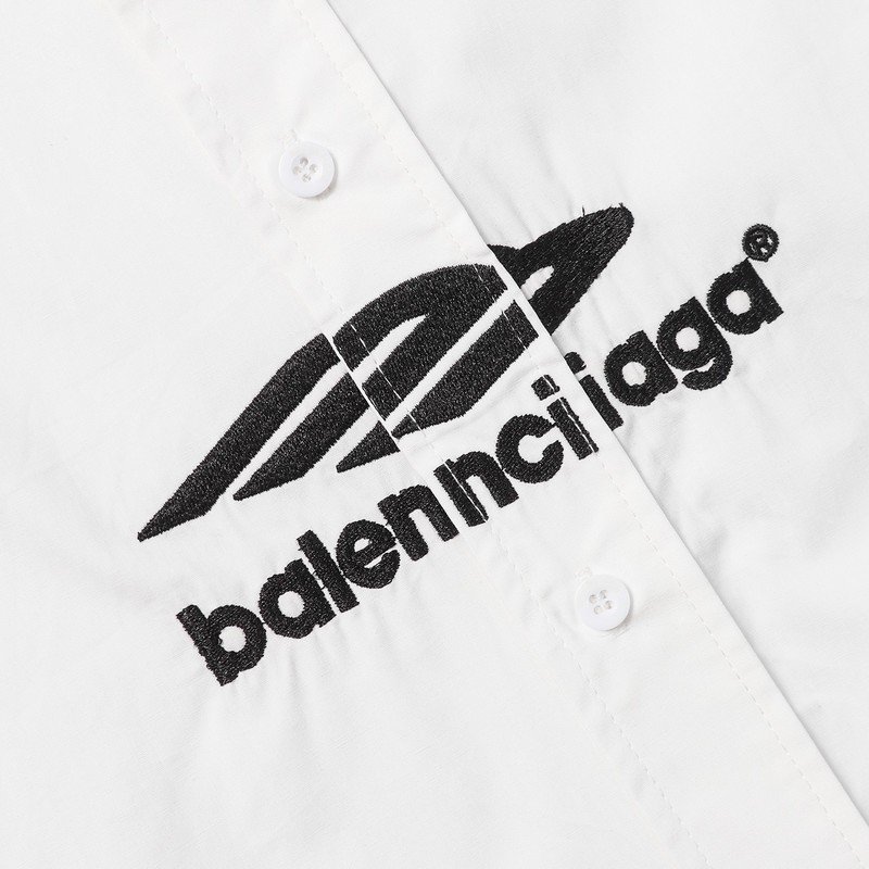Рубашка Balenciaga With The Logo In The Center "Black/White" фото № 5