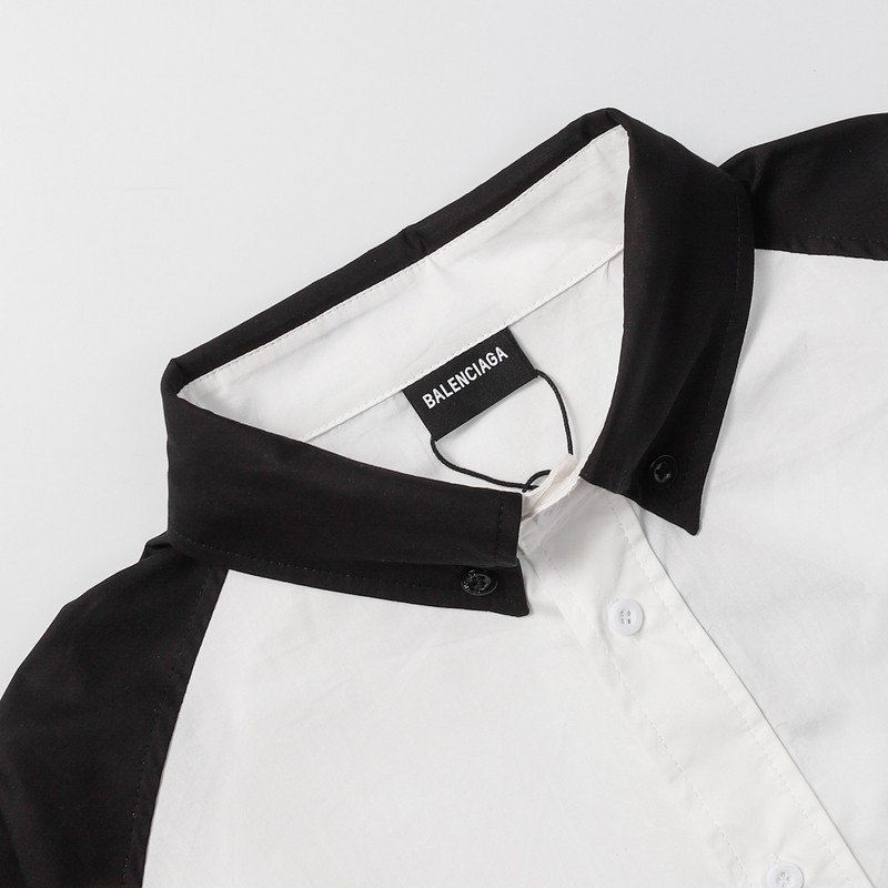 Рубашка Balenciaga With The Logo In The Center "Black/White" фото № 6
