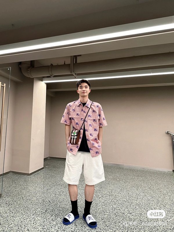 Рубашка Burberry With Logo Print "Pink" фото № 8