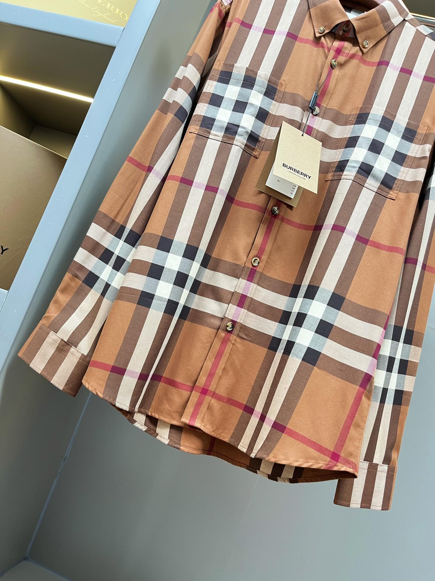 Рубашка Burberry Print Allsides Red And Contrast Lines "Brown" фото № 5