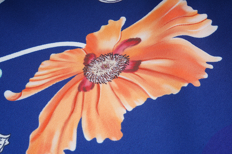 Рубашка Casablanca Brand Logo With Flowers "Blue" фото № 4