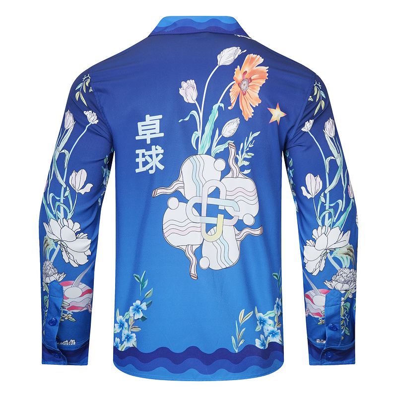 Рубашка Casablanca Brand Logo With Flowers "Blue" фото № 2