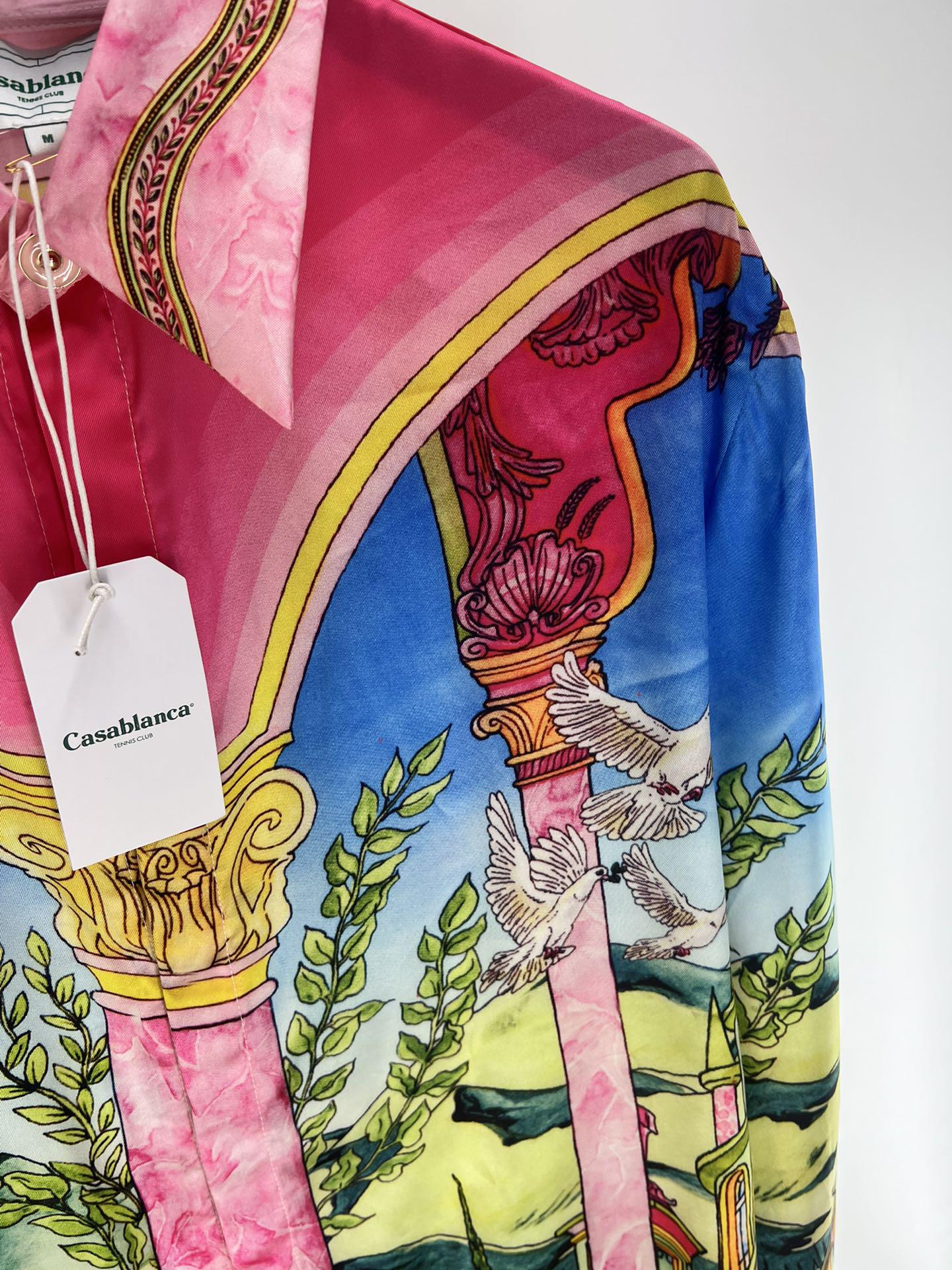 Рубашка Casablanca Pink Columns Mountains Plants "Pink" фото № 7