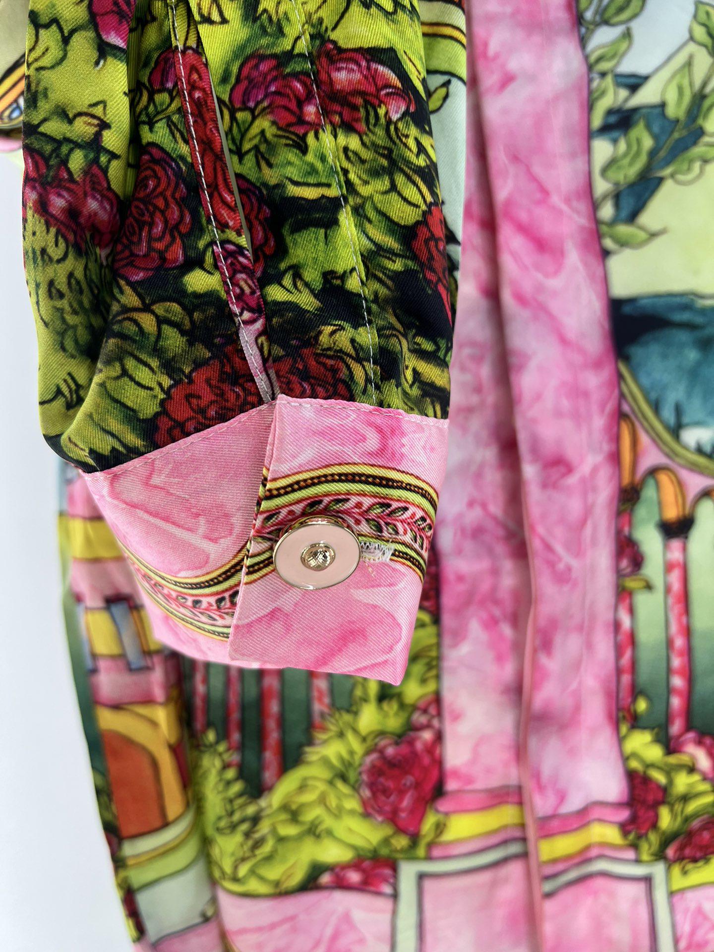 Рубашка Casablanca Pink Columns Mountains Plants "Pink" фото № 6