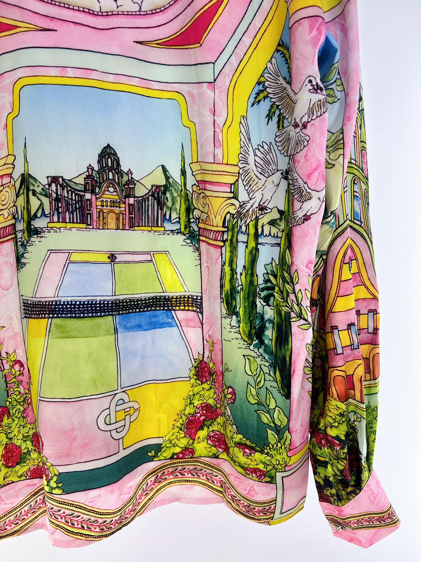 Рубашка Casablanca Pink Columns Mountains Plants "Pink" фото № 5