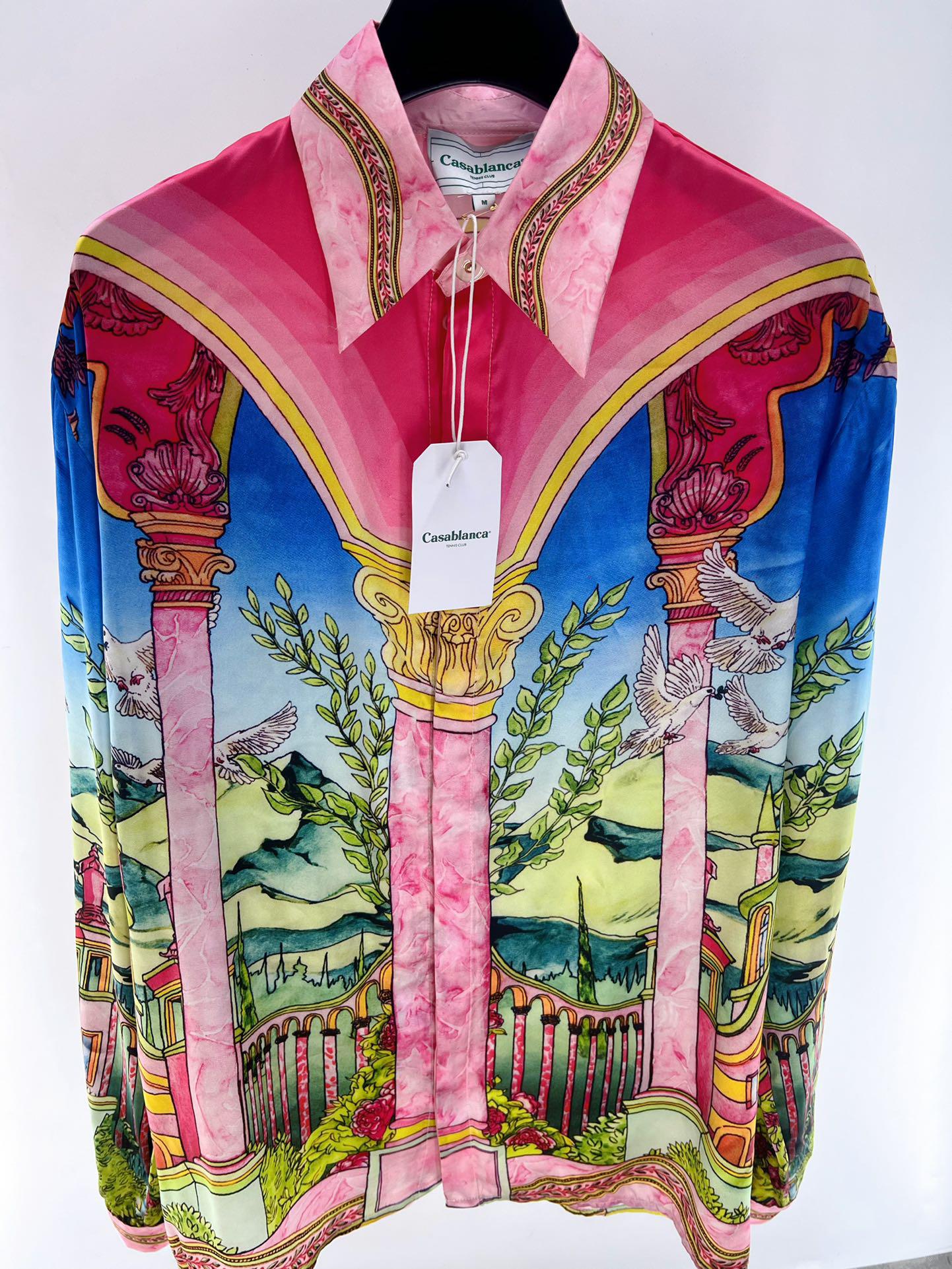 Рубашка Casablanca Pink Columns Mountains Plants "Pink" фото № 2