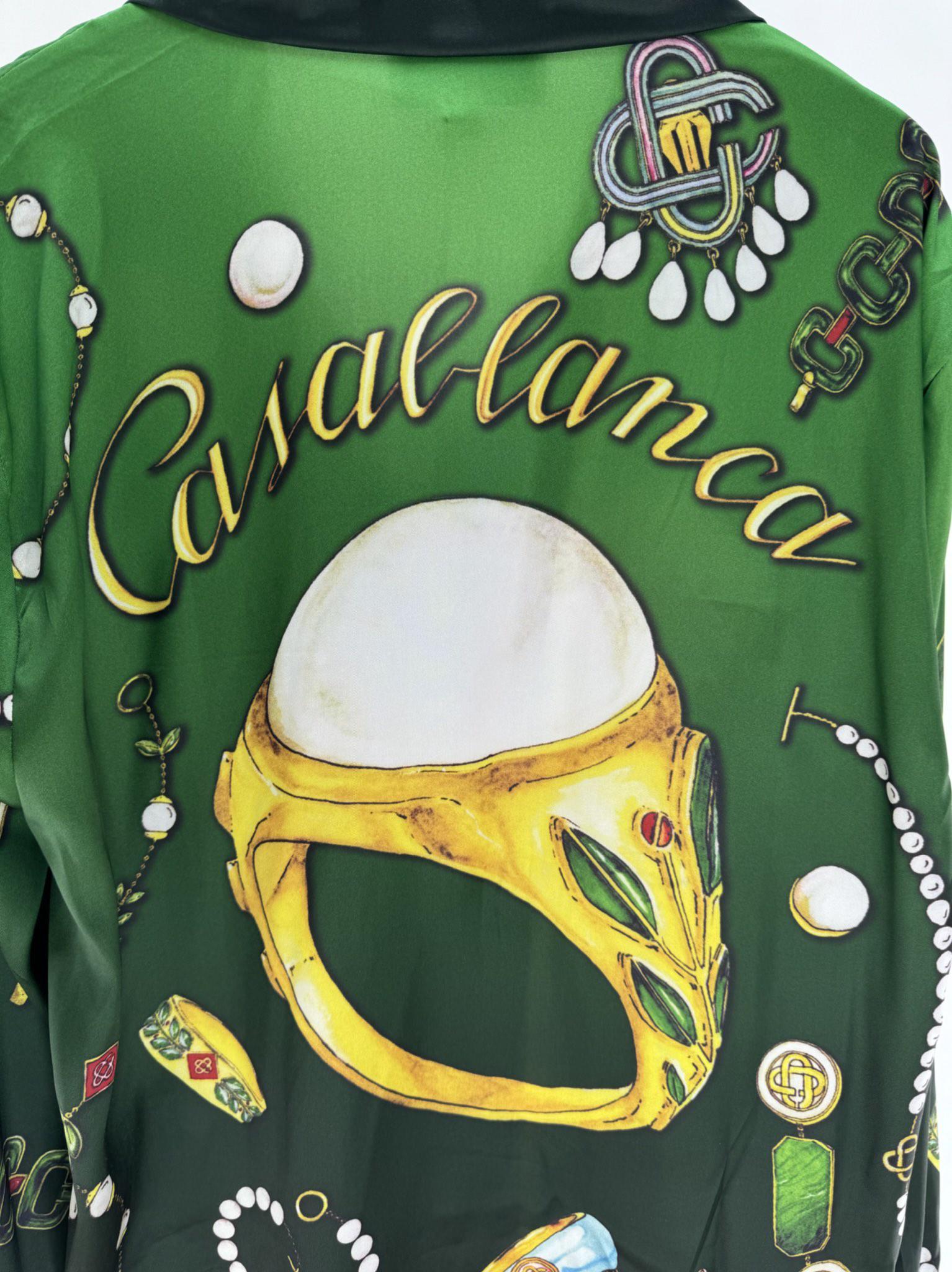Рубашка Casablanca Shells Rings Print "Green" фото № 5