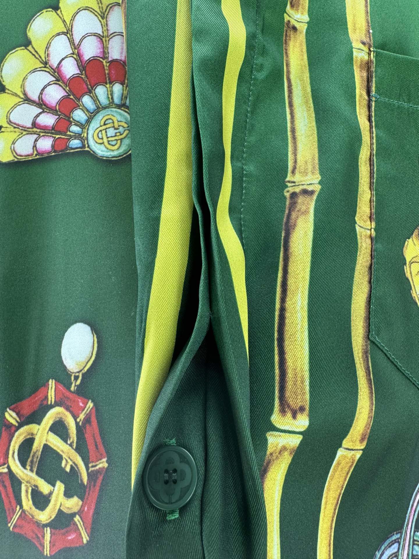 Рубашка Casablanca Shells Rings Print "Green" фото № 4