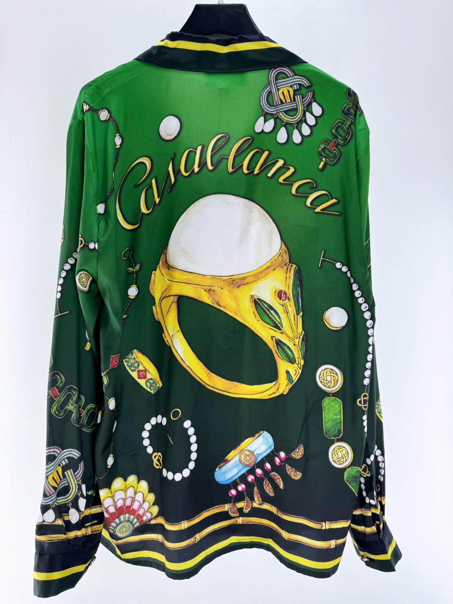 Рубашка Casablanca Shells Rings Print "Green" фото № 3