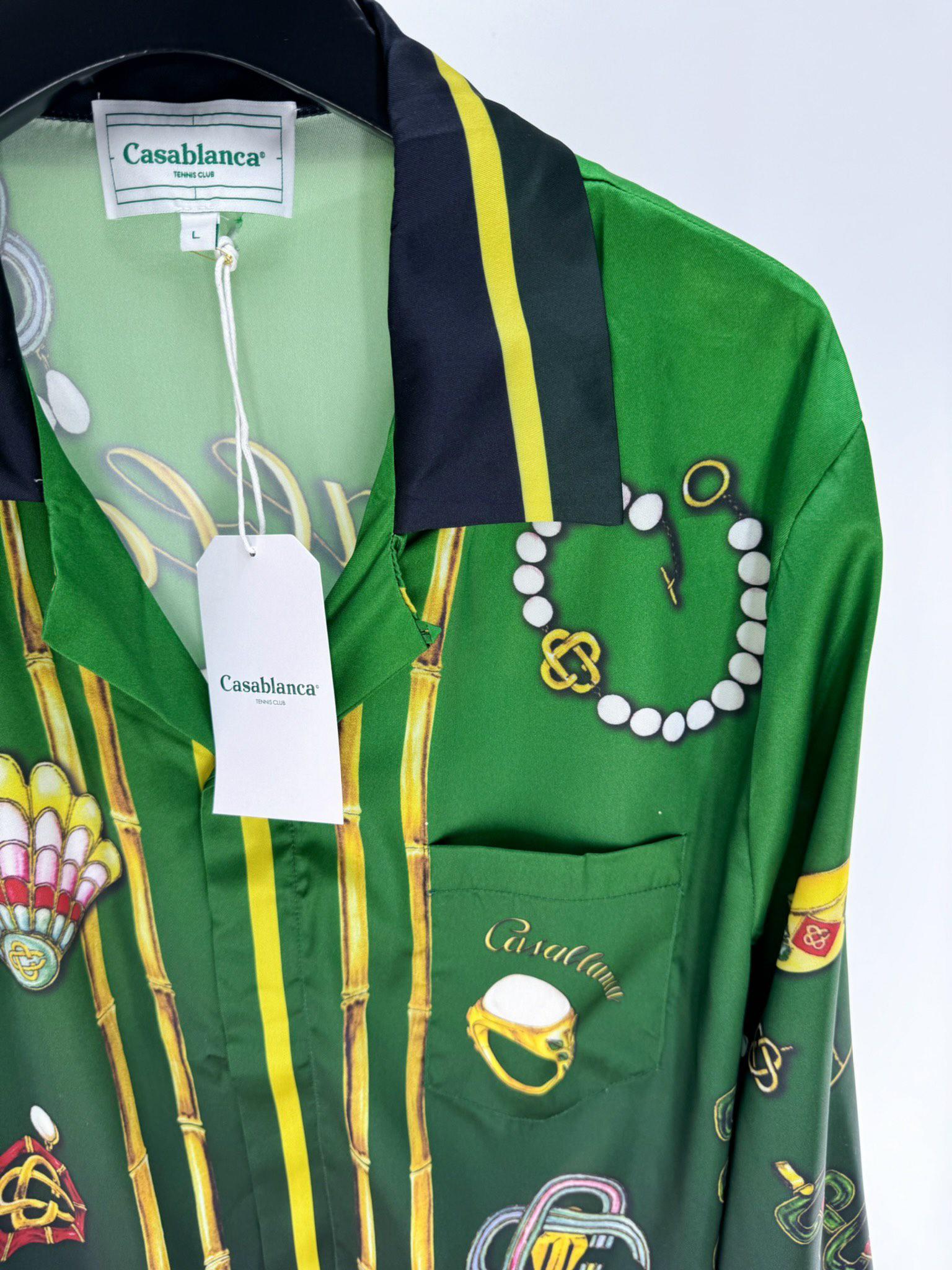 Рубашка Casablanca Shells Rings Print "Green" фото № 2