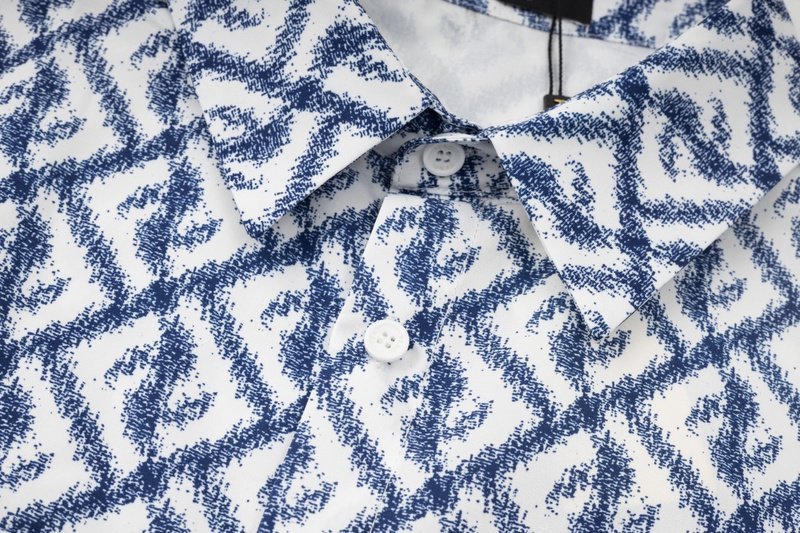 Рубашка Fendi With Letter Print - Logo "Blue/White" фото № 8
