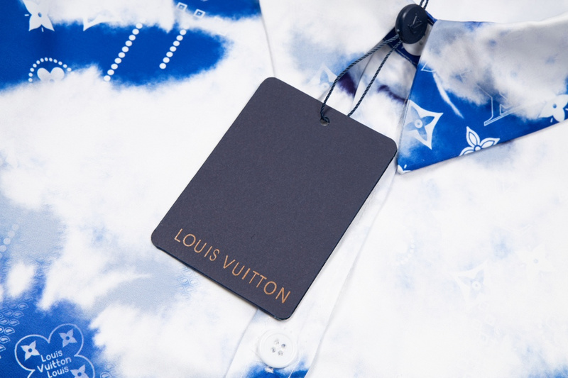 Рубашка Louis Vuitton Brand Patterns "Blue/White" фото № 3