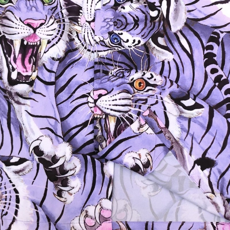 Рубашка Wacko Maria Tiger Print "Violet/White" фото № 3