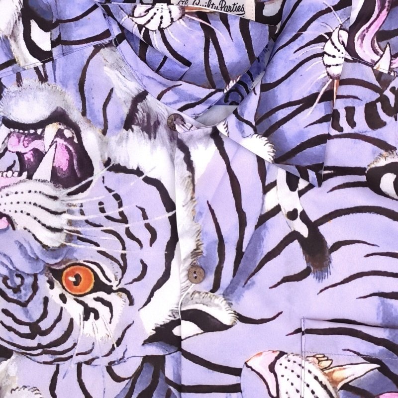 Рубашка Wacko Maria Tiger Print "Violet/White" фото № 8