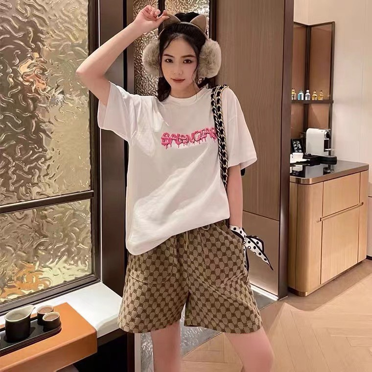 Шорты Balenciaga Monogram "Beige" фото № 2