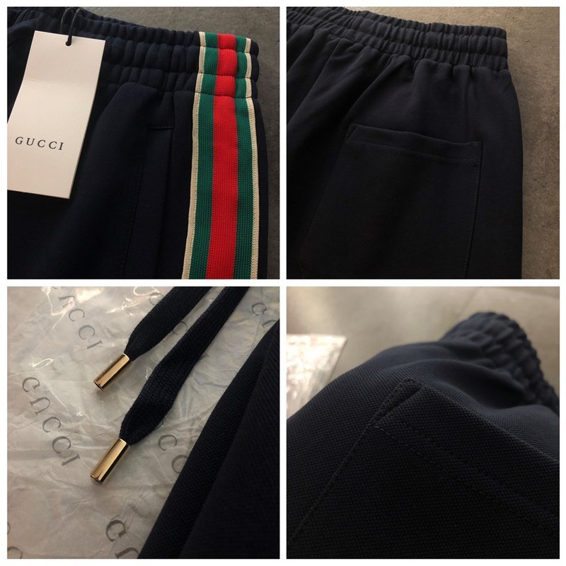 Шорты Gucci Green Stripe And Small Logo "Black" фото № 2