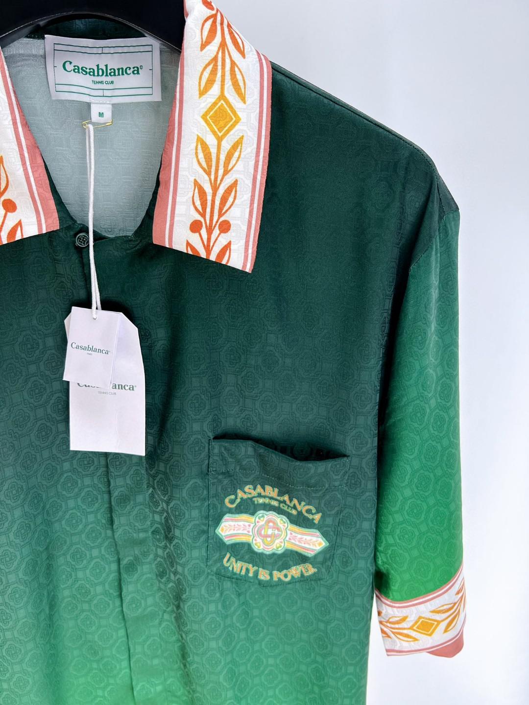 Рубашка Casablanca Frontside Logo Uniti Is Power "Green" фото № 2