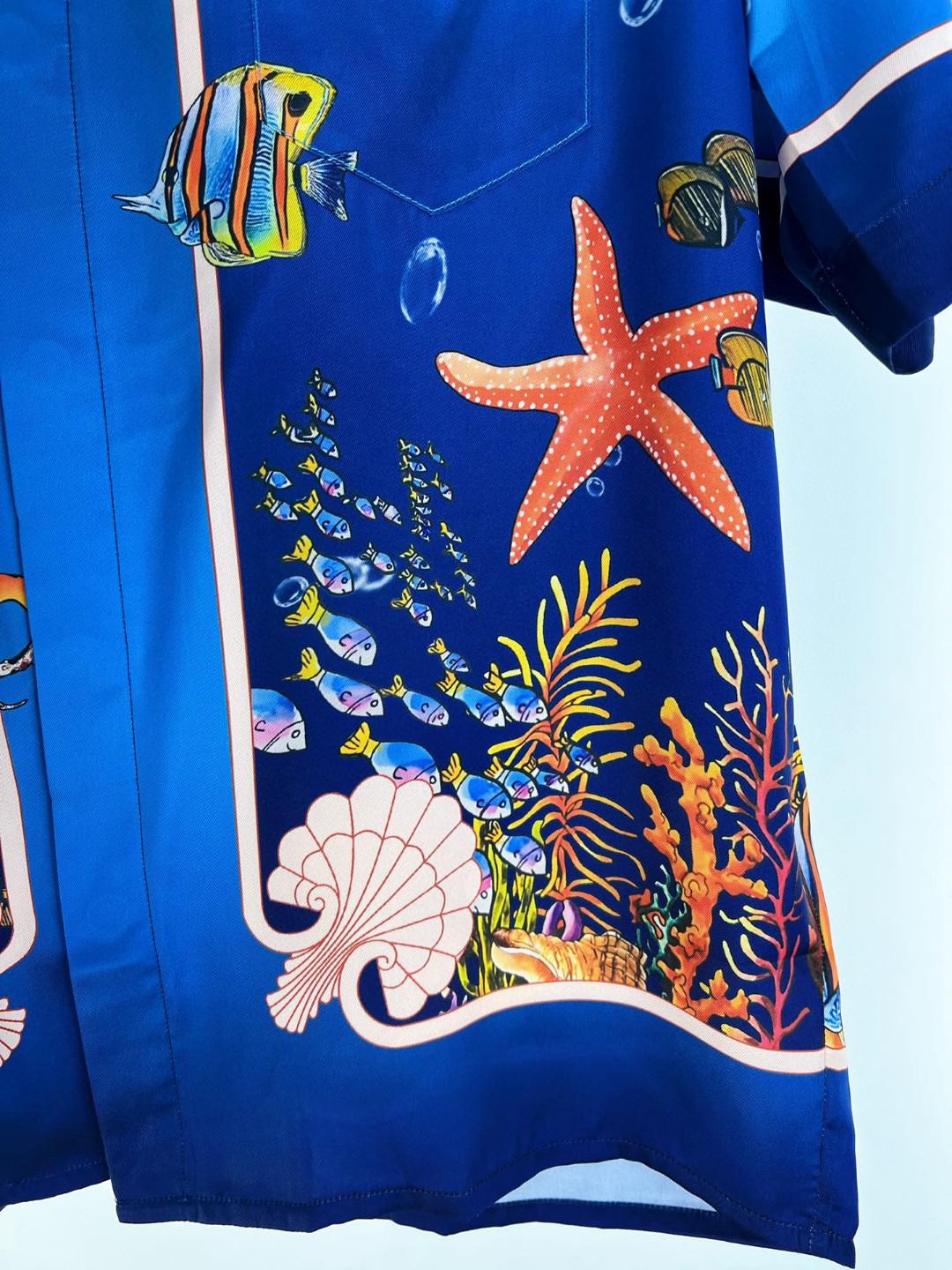 Рубашка Casablanca Dark Seabed Aqualunger Print "Blue" фото № 7