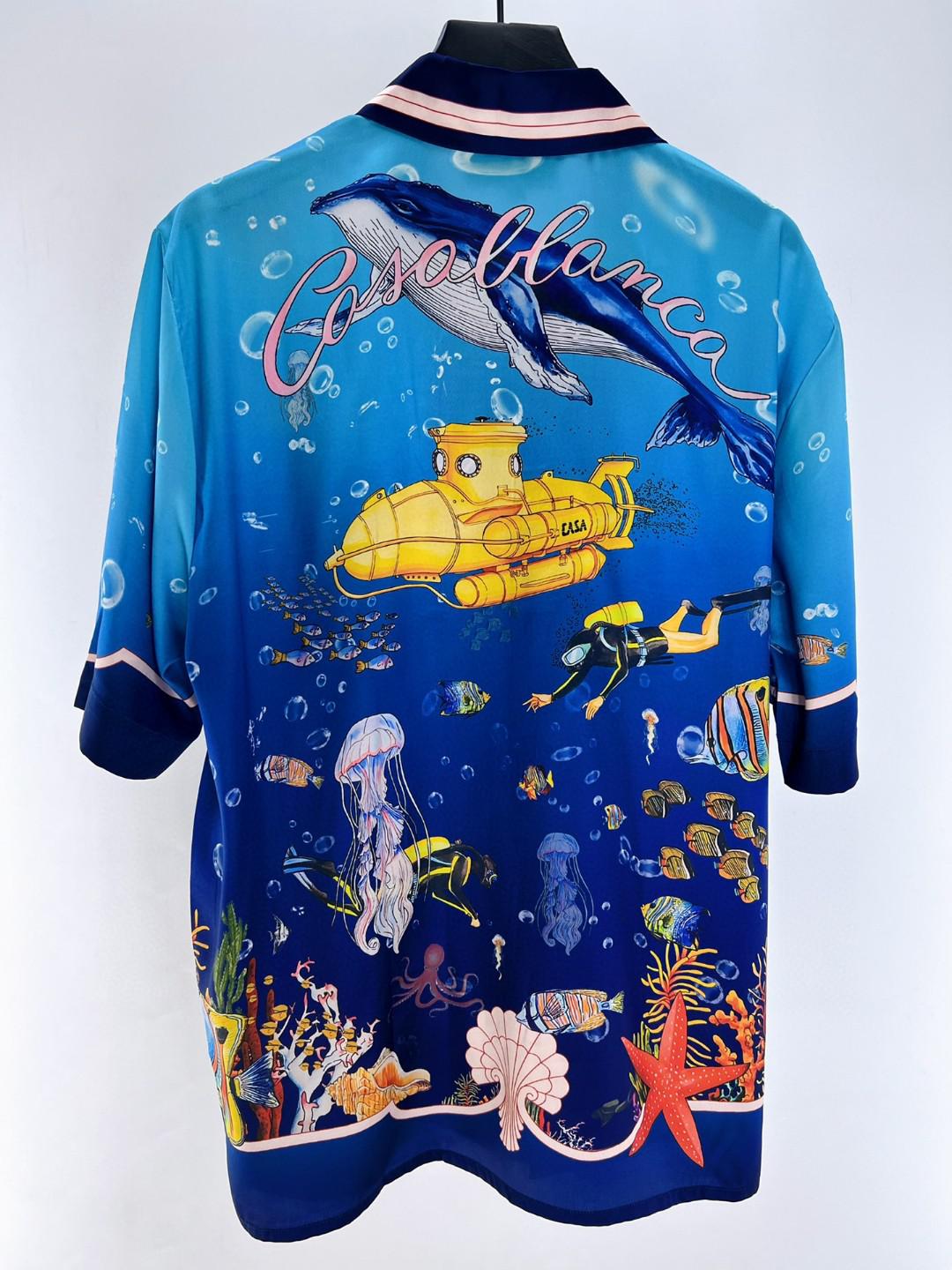 Рубашка Casablanca Dark Seabed Aqualunger Print "Blue" фото № 5