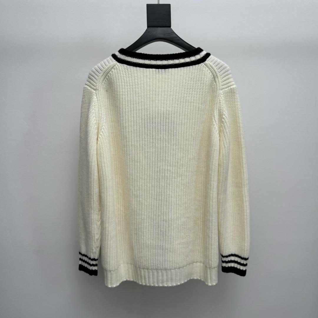 Кардиган Miu Miu Frontside White Rectangle Black Outline Logo "Beige" фото № 2