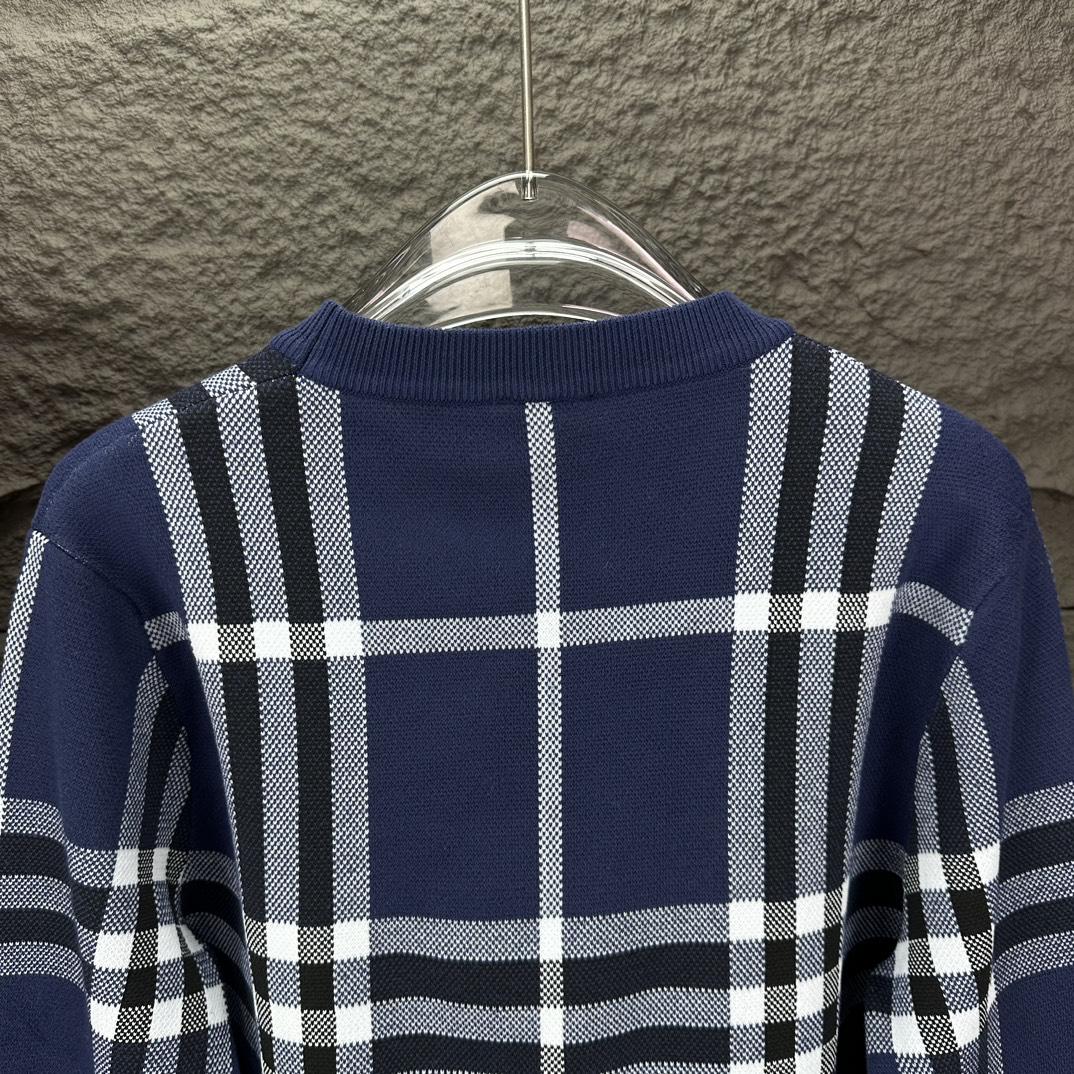 Свитшот Burberry Vertical And Horizontal Contrast Lines Print "Blue" фото № 6