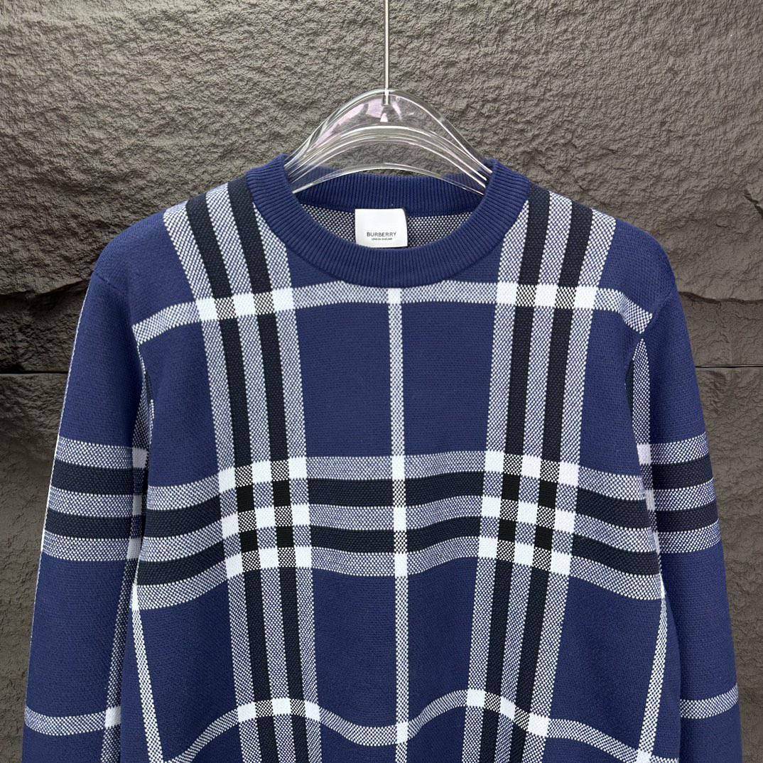 Свитшот Burberry Vertical And Horizontal Contrast Lines Print "Blue" фото № 4