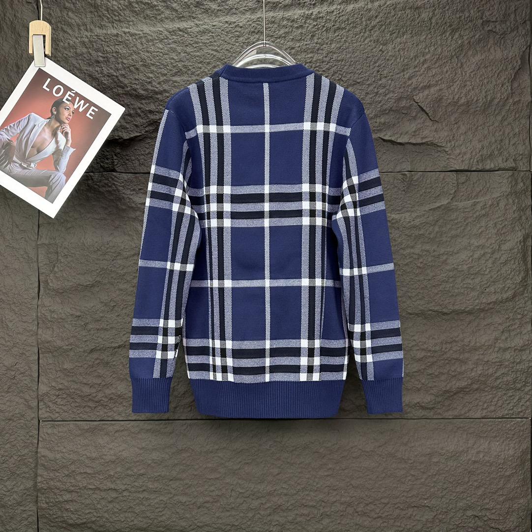Свитшот Burberry Vertical And Horizontal Contrast Lines Print "Blue" фото № 2