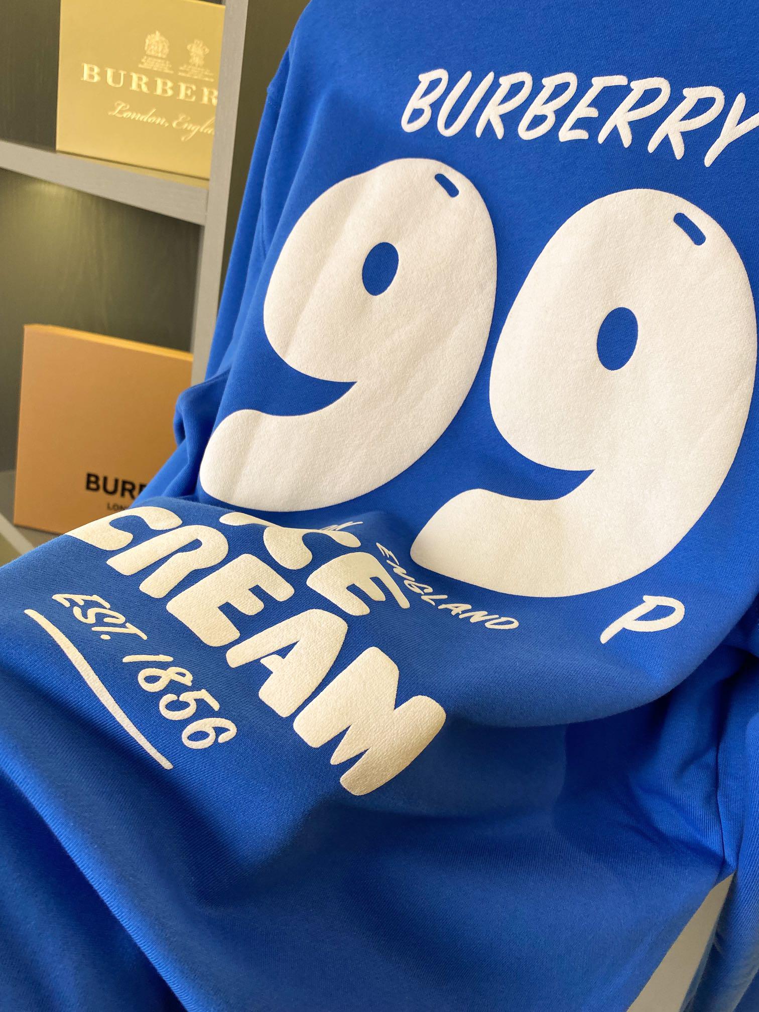 Свитшот Burberry Logo 99 London England Ice Cream Est 1856 "Blue" фото № 8