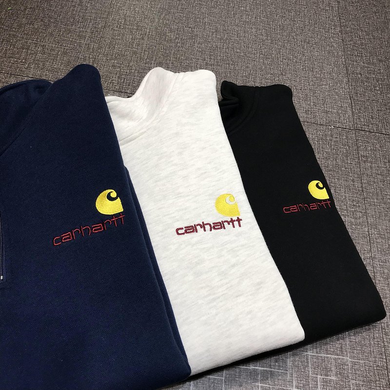 Свитшот Carhartt With A Small Logo - On The Zipper "White/Gray" фото № 3