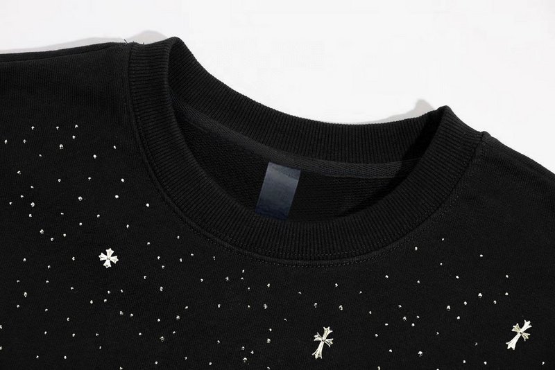 Свитшот Chrome Hearts Rhinestones "Black" фото № 2