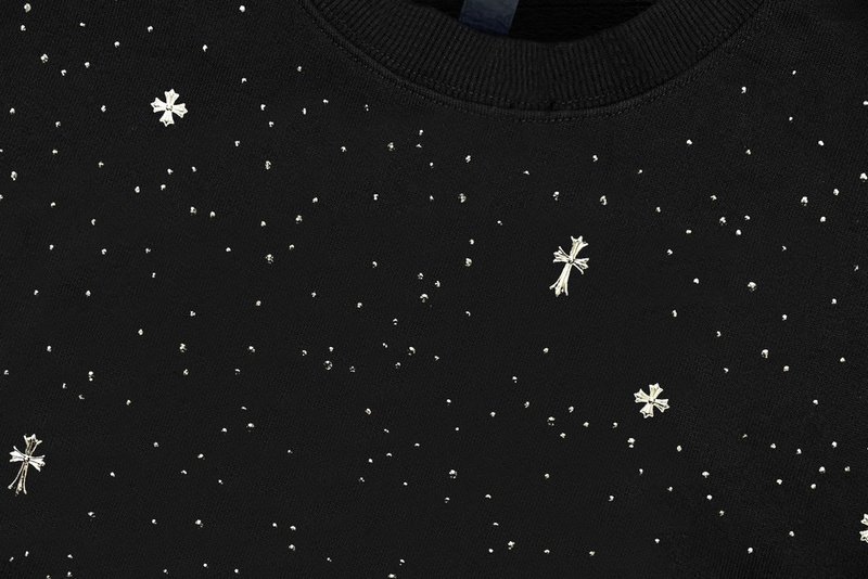 Свитшот Chrome Hearts Rhinestones "Black" фото № 7