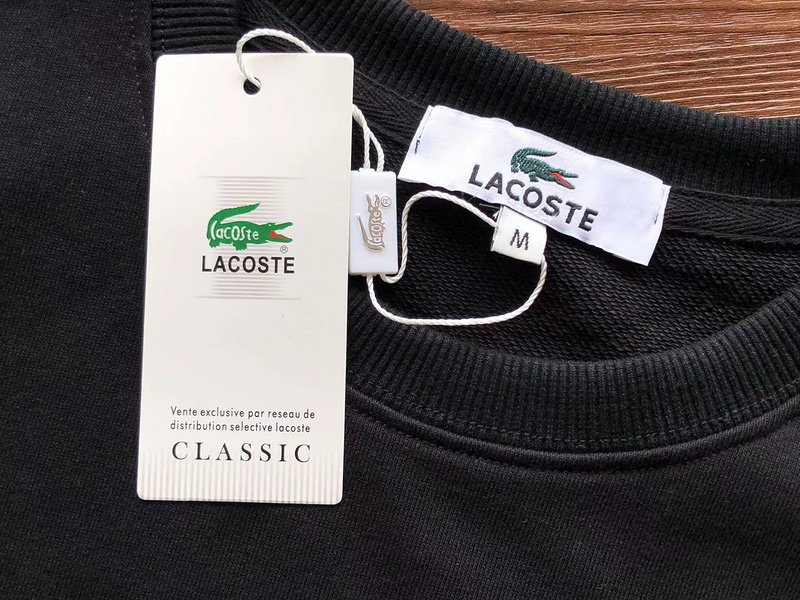 Свитшот Lacoste Plain With Small Front Logo "Black" фото № 7