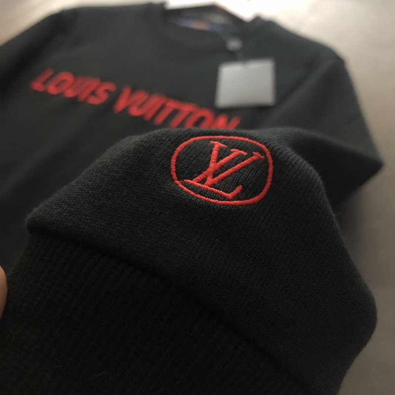 Свитшот Louis Vuitton Red Text Logo "Black" фото № 4