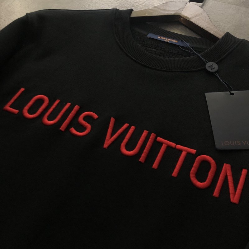 Свитшот Louis Vuitton Red Text Logo "Black" фото № 6