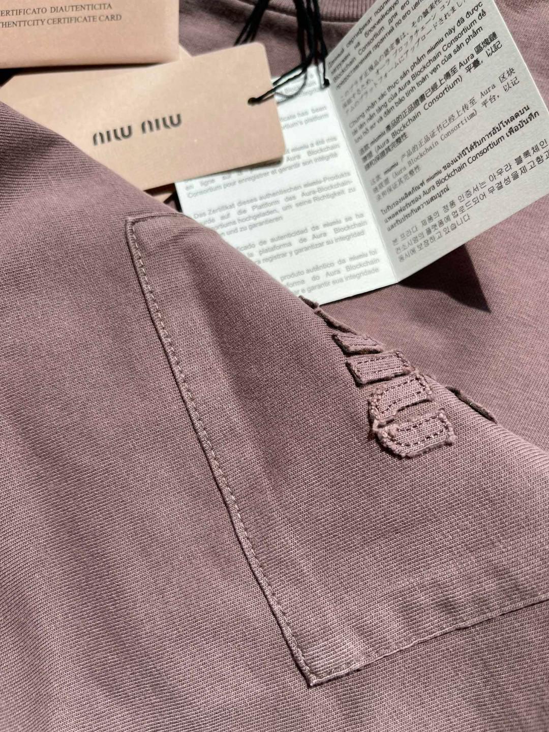 Свитшот Miu Miu Frontside Purple Logo On The Pocket Miu Miu "Purple" фото № 8