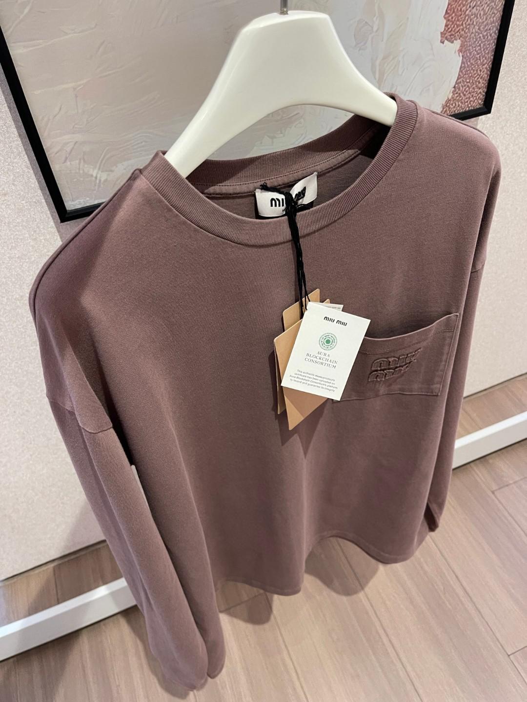 Свитшот Miu Miu Frontside Purple Logo On The Pocket Miu Miu "Purple" фото № 3